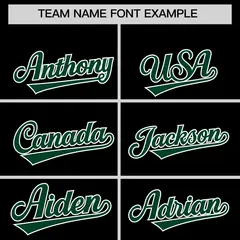 Black Green-White Varsity Stripe Raglan Letterman Bomber Jacket 3