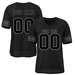 Black Grey Classic Mesh Authentic Football Jersey 1