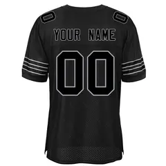 Black Grey Classic Mesh Authentic Football Jersey 3
