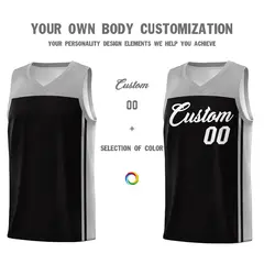 Black Grey Classic Sets Basketball Jersey 3