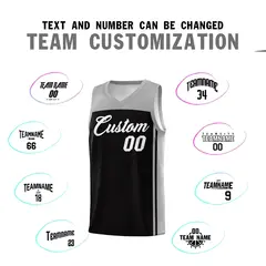 Black Grey Classic Sets Basketball Jersey 4