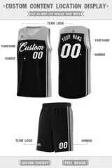 Black Grey Classic Sets Basketball Jersey 5