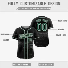 Black Grey Reversible City Graffiti Baseball Jersey 3