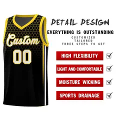 Black Honeycomb Pattern Sports Uniform Basketball Jersey 2