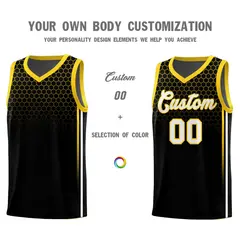 Black Honeycomb Pattern Sports Uniform Basketball Jersey 3