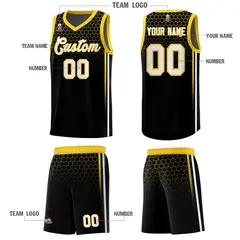 Black Honeycomb Pattern Sports Uniform Basketball Jersey 5