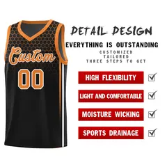 Black Honeycomb Pattern Sports Uniform Basketball Jersey 2