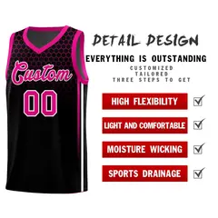 Black Honeycomb Pattern Sports Uniform Basketball Jersey 2