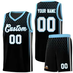 Black Honeycomb Pattern Sports Uniform Basketball Jersey 1