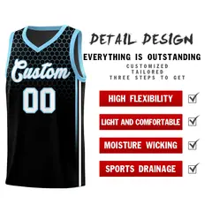 Black Honeycomb Pattern Sports Uniform Basketball Jersey 2