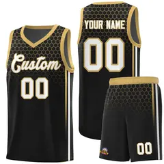 Black Honeycomb Pattern Sports Uniform Basketball Jersey 1