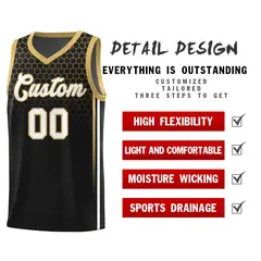 Black Honeycomb Pattern Sports Uniform Basketball Jersey 2