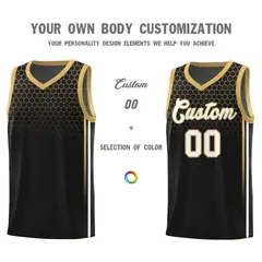 Black Honeycomb Pattern Sports Uniform Basketball Jersey 3