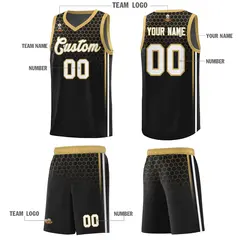 Black Honeycomb Pattern Sports Uniform Basketball Jersey 5
