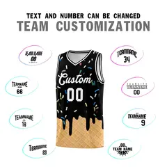 Black Ice Cream Element Pattern Basketball Kits 4