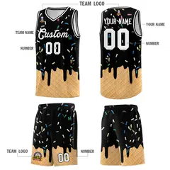 Black Ice Cream Element Pattern Basketball Kits 5