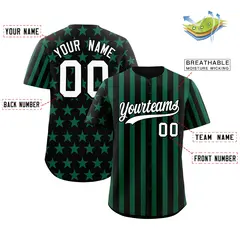 Black Kelly Green American Flag Graffiti Baseball Jersey 2
