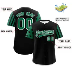 Black Kelly Green American Flag Raglan Baseball Jersey 2