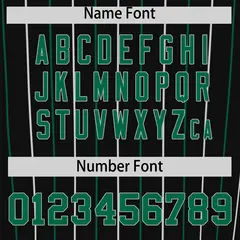 Black Kelly Green and Gray Bi-Color Stripes Baseball Jersey 4