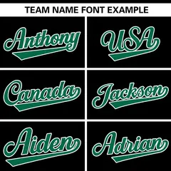 Black Kelly Green Authentic Full-Button Baseball Jersey 3