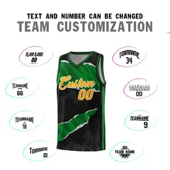 Black Kelly Green-Black Tear Graffiti Basketball Jersey 4