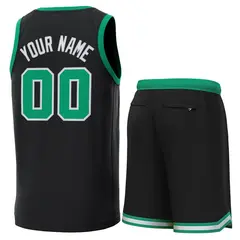 Black Kelly Green Classic Sets Basketball Jersey 3