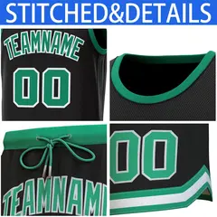 Black Kelly Green Classic Sets Basketball Jersey 6
