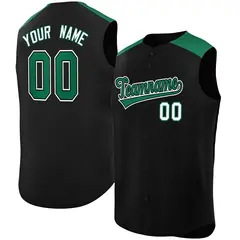 Black Kelly Green Classic Sleeveless Baseball Jersey 1