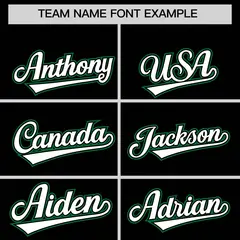 Black Kelly Green Color Block Authentic Baseball Jersey 3