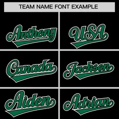 Black Kelly Green Color Block Authentic Baseball Jersey 3