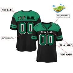 Black Kelly Green Color Block Authentic Football Jersey 2
