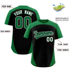 Black Kelly Green Edge Color Block Authentic Baseball Jersey 2