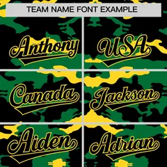 Black Kelly Green Gold Camo Sleeveless Baseball Jersey 3