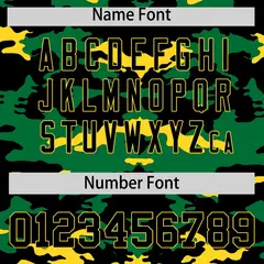 Black Kelly Green Gold Camo Sleeveless Baseball Jersey 4