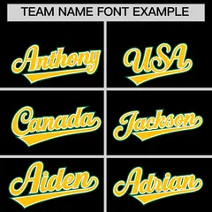 Black Kelly Green Gold Flag Lace Sleeve Baseball Jersey 3