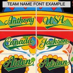 Black Kelly Green Gold Graffiti Mexican Style Baseball Jersey 4