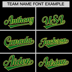 Black Kelly Green Gold Graffiti Mexican Style Baseball Jersey 4