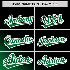 Black Kelly Green Gradient Diagonal Stripe Baseball Jersey 3