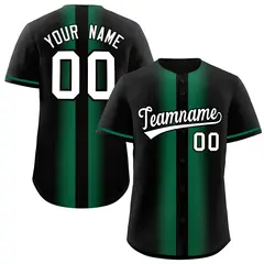 Black Kelly Green Gradient Lapel Fashion Baseball Jersey 1