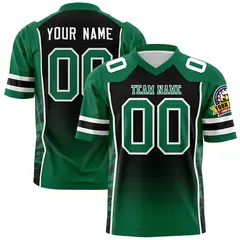 Black Kelly Green Gradient Side Pattern Football Jersey