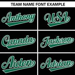 Black Kelly Green Gradient Side Star Pattern Baseball Jersey 3
