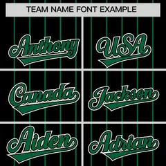 Black Kelly Green Gradient Stripe Sleeves Baseball Jersey 3