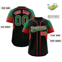 Black Kelly Green Gradient Stripe Sleeves Baseball Jersey 2
