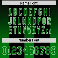Black Kelly Green Gradient Vertical Stripe Football Jersey 4
