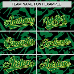 Black Kelly Green Graffiti Pattern Baseball Jersey 3