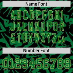 Black Kelly Green Graffiti Pattern Baseball Jersey 4