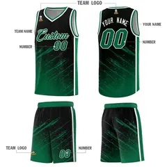 Black Kelly Green Graffiti Splash Basketball Uniforms 5