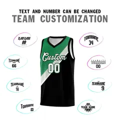 Black Kelly Green Gray Diagonal Stripes Color Block Basketball Jersey 4