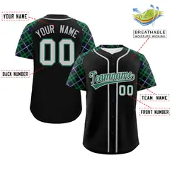 Black Kelly Green Gray Raglan Sleeves Baseball Jersey 2