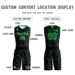 Black Kelly Green-Gray Spotted Graffiti Basketball Jersey 3